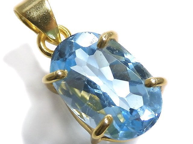 [Video][One of a kind] High Quality Sky Blue Topaz AAA Pendant 18KGP NO.38