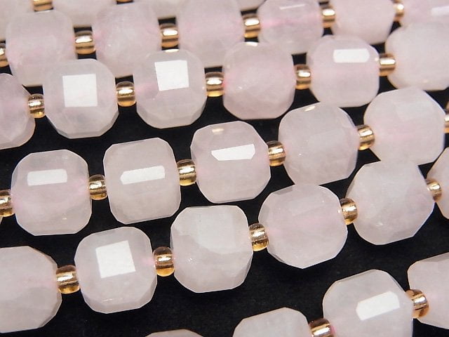 [Video]High Quality! Rose Quartz AA++ Cube Shape 8x8x8mm half or 1strand beads (aprx.15inch/36cm)