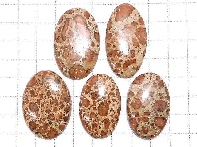 [Video][One of a kind] Asteroid Jasper Cabochon 5pcs Set NO.30