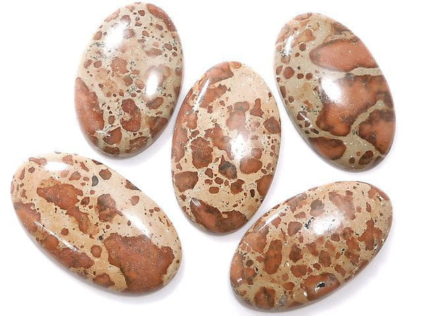 [Video][One of a kind] Asteroid Jasper Cabochon 5pcs Set NO.31