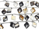 [Video] Black Stripe Agate AAA Diamond Shape half or 1strand (8pcs)