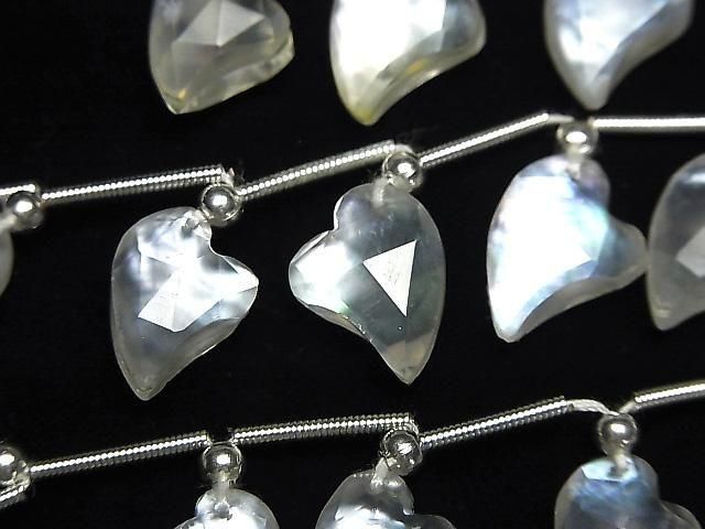 [Video] White Shell x Crystal AA++ Heart Cut Half or 1 Strand (8pcs)