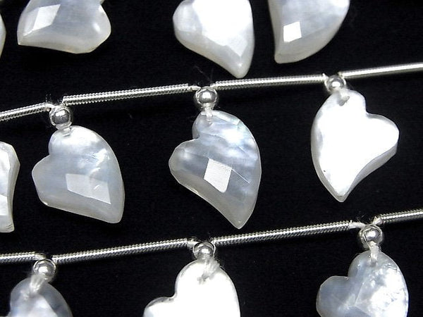 [Video] White Shell x Crystal AAA Heart cut half or 1strand (8pcs)