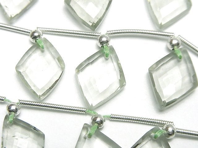 [Video]High Quality Green Amethyst AAA- Diamond Shape half or 1strand (8pcs)