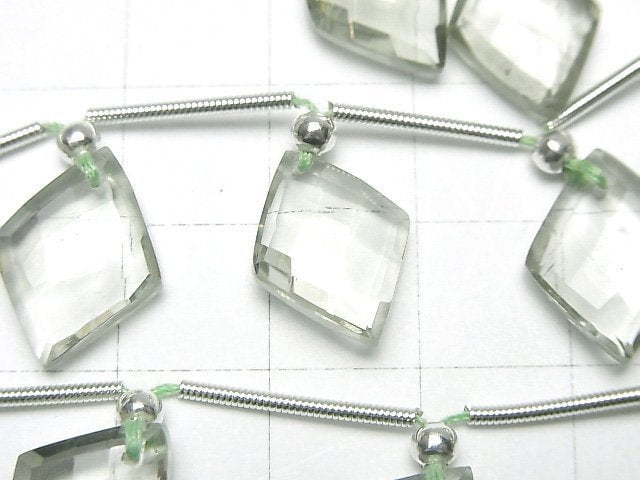 [Video]High Quality Green Amethyst AAA- Diamond Shape half or 1strand (8pcs)