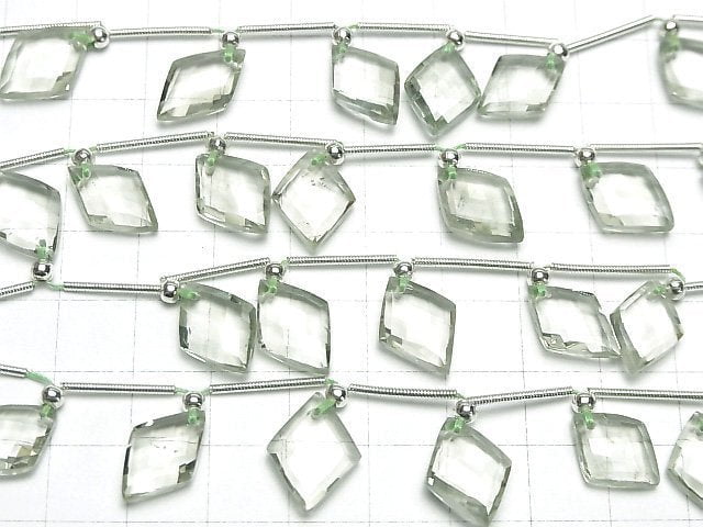 [Video]High Quality Green Amethyst AAA- Diamond Shape half or 1strand (8pcs)