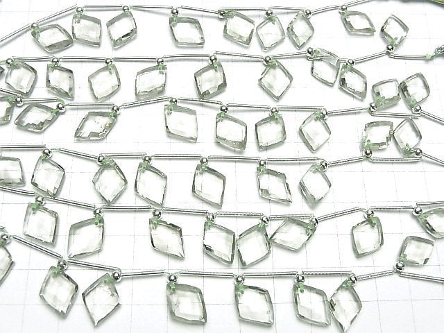 [Video]High Quality Green Amethyst AAA- Diamond Shape half or 1strand (8pcs)