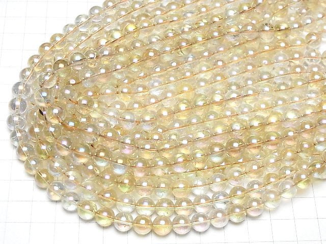 [Video] Flash Citrine Round 8mm half or 1strand beads (aprx.15inch/36cm)