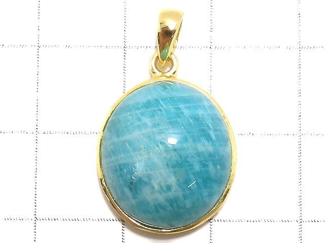 [Video][One of a kind] Amazonite AAA- Pendant 18KGP NO.11