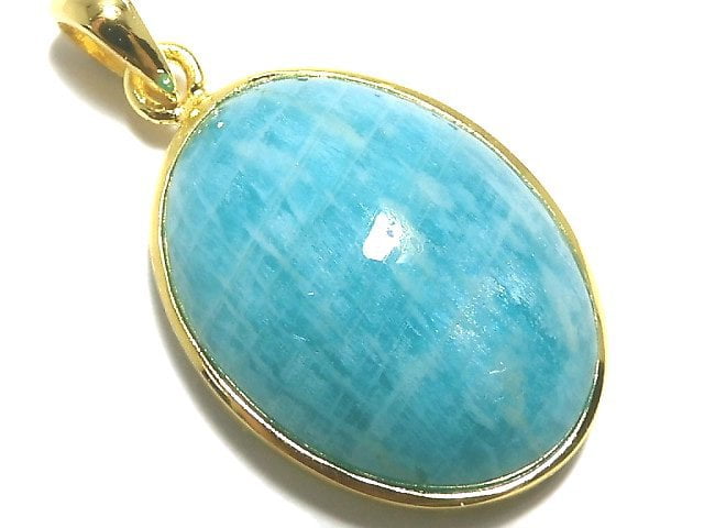 [Video][One of a kind] Amazonite AAA- Pendant 18KGP NO.13