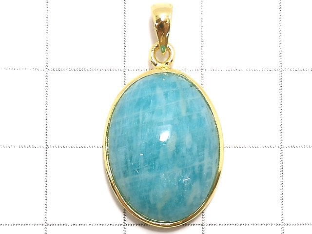 [Video][One of a kind] Amazonite AAA- Pendant 18KGP NO.13