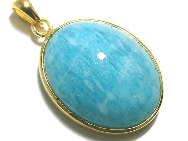 [Video][One of a kind] Amazonite AAA- Pendant 18KGP NO.15