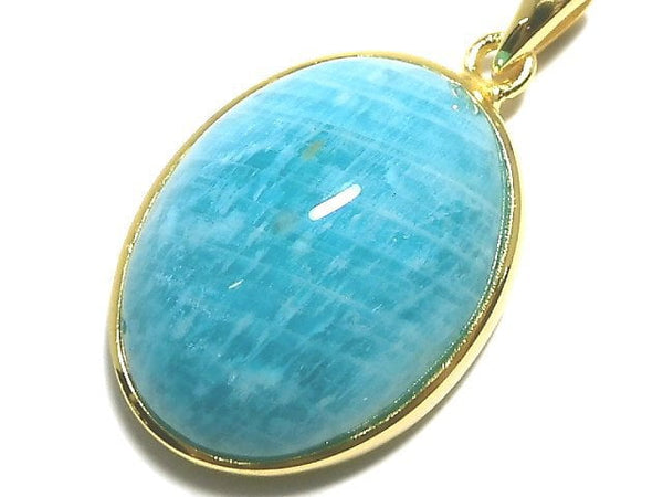 [Video][One of a kind] Amazonite AAA- Pendant 18KGP NO.17