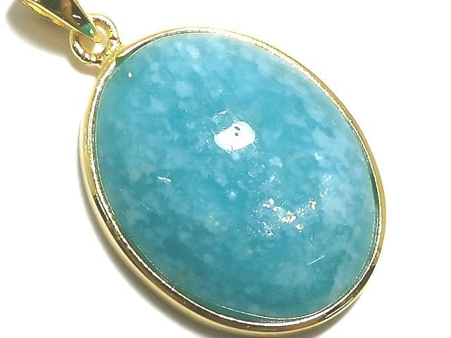 [Video][One of a kind] Amazonite AAA- Pendant 18KGP NO.18