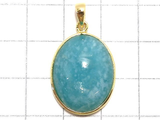 [Video][One of a kind] Amazonite AAA- Pendant 18KGP NO.18