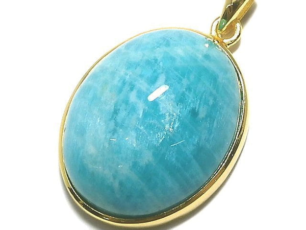 [Video][One of a kind] Amazonite AAA- Pendant 18KGP NO.20