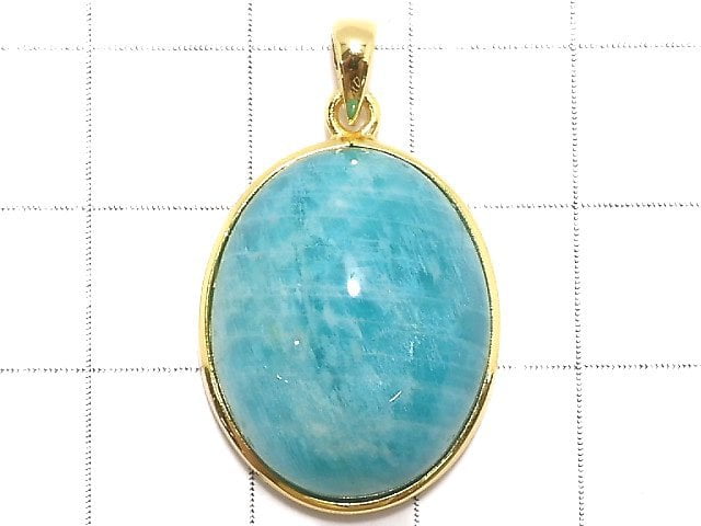 [Video][One of a kind] Amazonite AAA- Pendant 18KGP NO.20