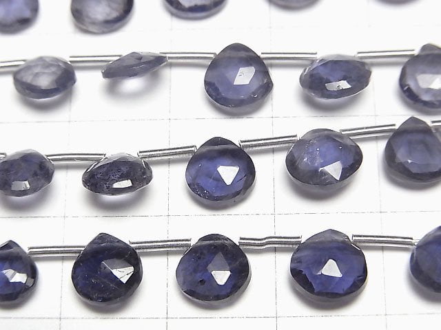 [Video]High Quality Iolite AA Chestnut Faceted Briolette 1strand (8pcs )