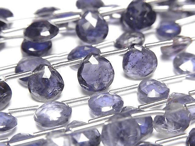 高品質堇青石 AA++ 栗色刻面水滴珠 1串 (13顆)