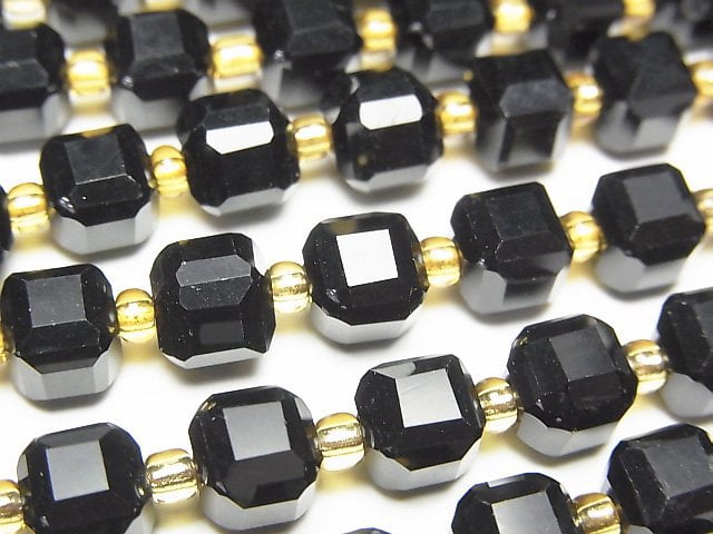 [Video]High Quality! Onyx Cube Shape 7x7x7mm 1strand beads (aprx.15inch/37cm)