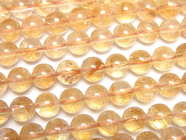 [Video] Phantom Citrine AA Round 6.5mm 1strand beads (aprx.15inch/37cm)