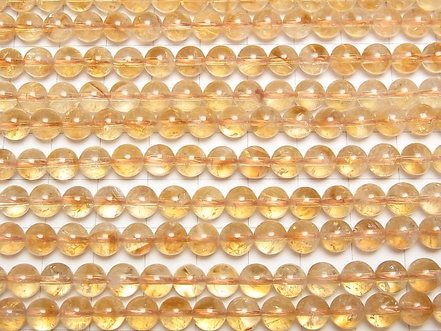 [Video] Phantom Citrine AA Round 6.5mm 1strand beads (aprx.15inch/37cm)