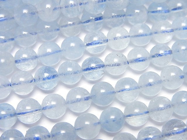 [Video]Aquamarine AA++ Round 6mm half or 1strand beads (aprx.15inch/37cm)