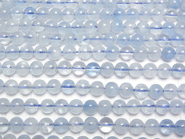 [Video] Aquamarine AA++ Round 6mm half or 1strand beads (aprx.15inch/37cm)