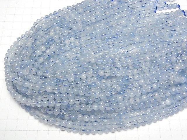 [Video] Aquamarine AA++ Round 6mm half or 1strand beads (aprx.15inch/37cm)