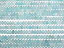 [Video]High Quality! Amazonite Silica AA+ Faceted Button Rondelle 5x5x3.5mm 1strand beads (aprx.15inch/37cm)