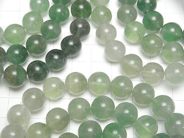 [Video] Green Fluorite AA++ Round 11mm Color Gradation Bracelet