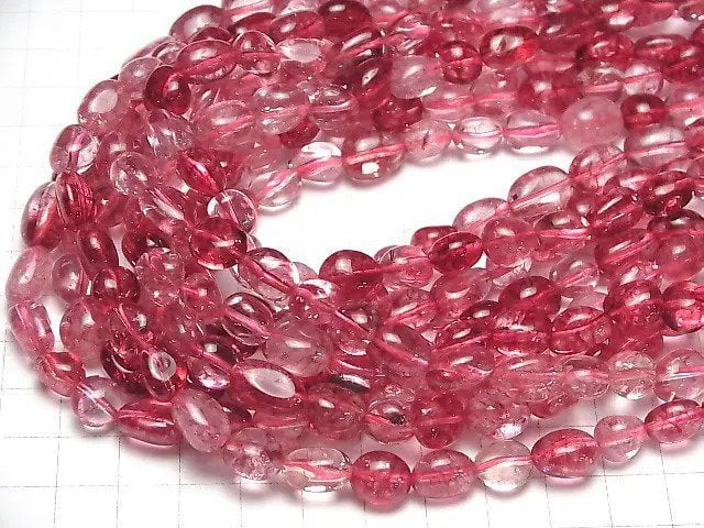 [Video] Pink color Cracked Crystal Flat Nugget 1strand beads (aprx.15inch/38cm)