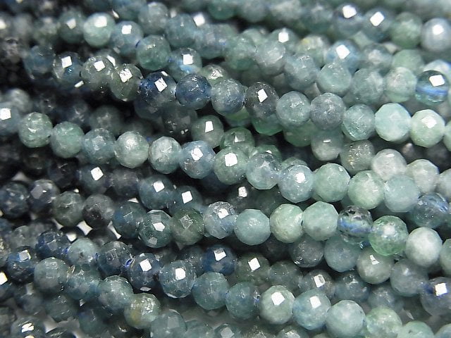 [Video]High Quality! Indigolite Tourmaline AA+ Faceted Round 3mm 1strand beads (aprx.15inch/37cm)