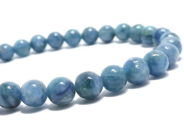 [Video][One of a kind] Kyanite in Fuchsite Round 5.5mm Bracelet NO.12