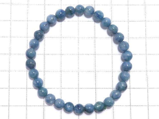 [Video][One of a kind] Kyanite in Fuchsite Round 5.5mm Bracelet NO.12