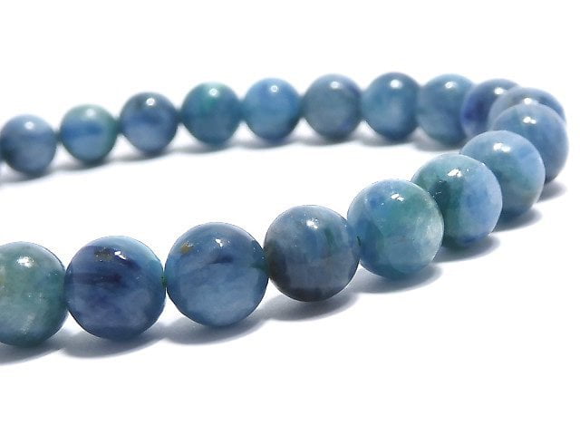 [Video][One of a kind] Kyanite in Fuchsite Round 6.5mm Bracelet NO.14