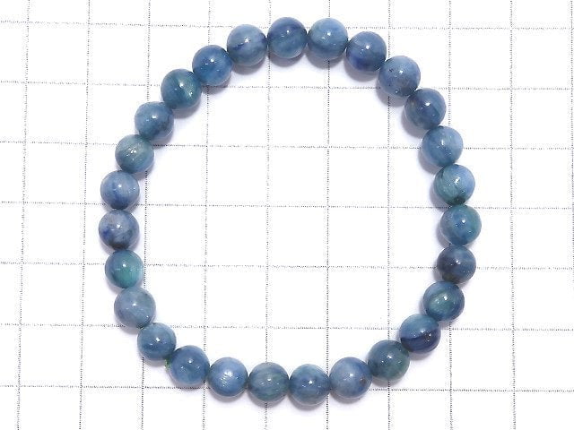 [Video][One of a kind] Kyanite in Fuchsite Round 6.5mm Bracelet NO.14