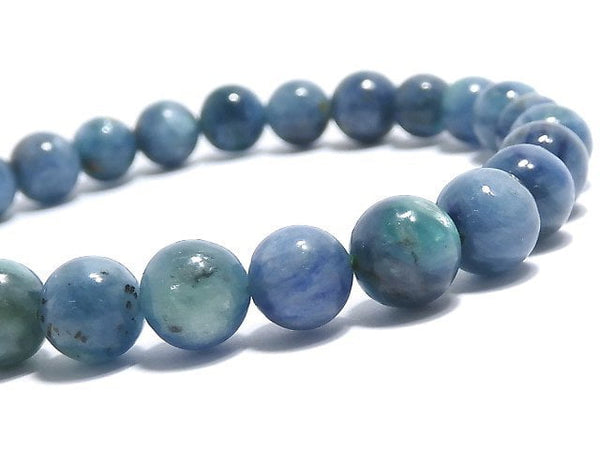 [Video][One of a kind] Kyanite in Fuchsite Round 6.5mm Bracelet NO.15