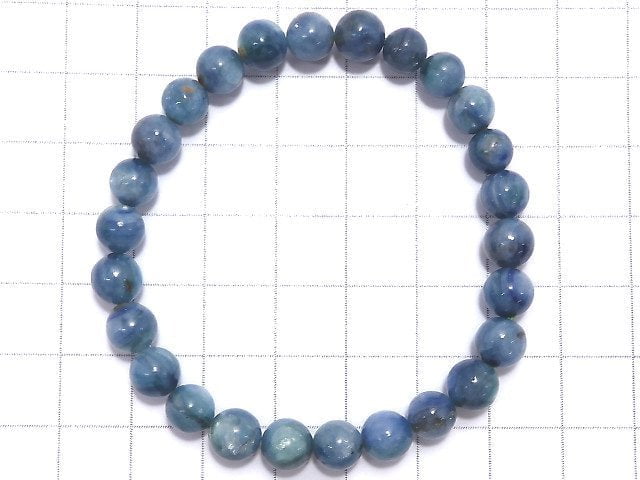 [Video][One of a kind] Kyanite in Fuchsite Round 6.5mm Bracelet NO.15