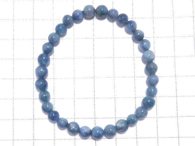 [Video][One of a kind] Kyanite in Fuchsite Round 5.5mm Bracelet NO.16