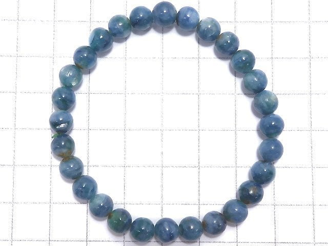 [Video][One of a kind] Kyanite in Fuchsite Round 6.5mm Bracelet NO.17