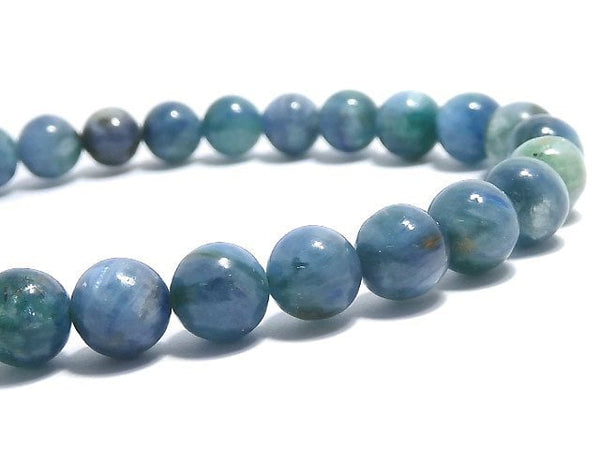 [Video][One of a kind] Kyanite in Fuchsite Round 6mm Bracelet NO.18