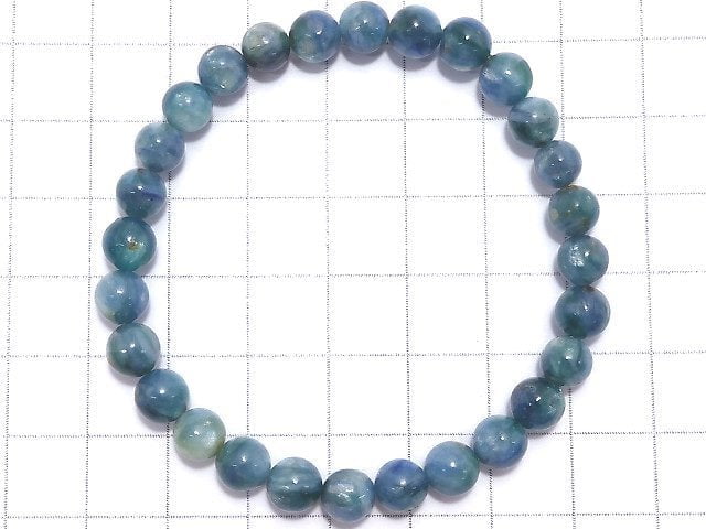 [Video][One of a kind] Kyanite in Fuchsite Round 6mm Bracelet NO.18