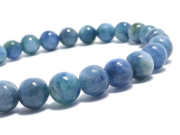 [Video][One of a kind] Kyanite in Fuchsite Round 6.5mm Bracelet NO.20