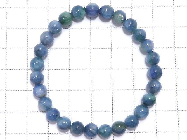 [Video][One of a kind] Kyanite in Fuchsite Round 6.5mm Bracelet NO.20