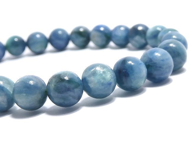 [Video][One of a kind] Kyanite in Fuchsite Round 7mm Bracelet NO.21