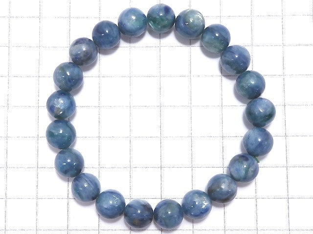 [Video][One of a kind] Kyanite in Fuchsite Round 9.5mm Bracelet NO.22