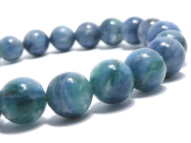 [Video][One of a kind] Kyanite in Fuchsite Round 9.5mm Bracelet NO.24