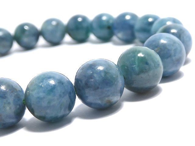 [Video][One of a kind] Kyanite in Fuchsite Round 9.5mm Bracelet NO.25