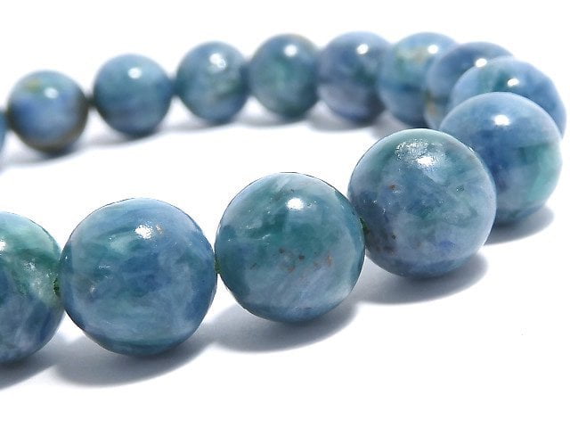 [Video][One of a kind] Kyanite in Fuchsite Round 10mm Bracelet NO.27